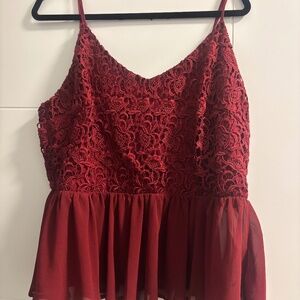 Plus size red sleeveless